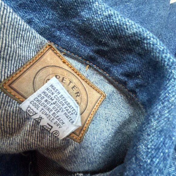 Vintage Peter Golding London Mens XS Denim Shirt Jacket Blue Flap Pockets Casual - Picture 8 of 8
